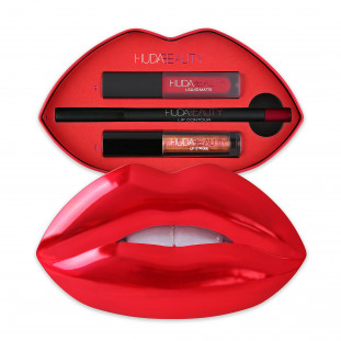 HUDA BEAUTY Contour & Strobe Lip Set Heartbreaker